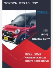 TOYOTA PIXIS JOY 2021-2022 OWNERS MANUAL IN ENGLISH